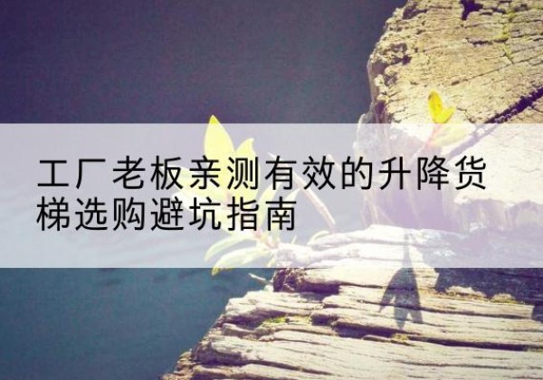 高台升降货梯怎么选-工厂老板亲测有效的升降货梯选购避坑指南